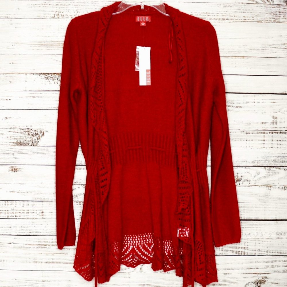 SOLD - Elle Belted Cardigan Knit Sweater